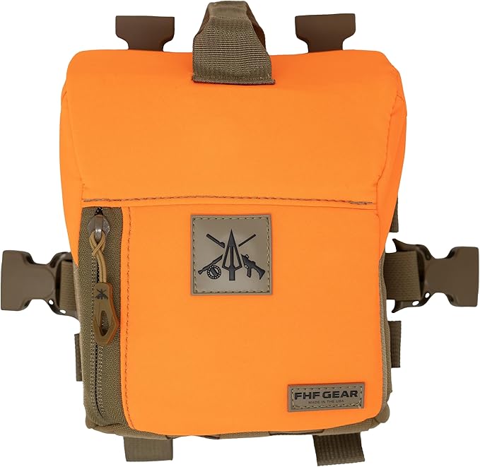 FHF Gear FOB Bino Pouch – Magnetic Binocular Case with MOLLE, Fleece Lining & Wind Indicator Storage for Hunting & Field Use