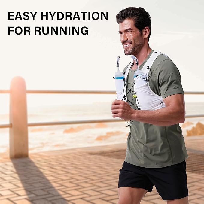 N NEVO RHINO 350ml/500ml TPU Soft Flask with Straw for Hydration Vest Pack Collapsible Water Bottle for Running Trail Hiking Cycling Marathon Camping