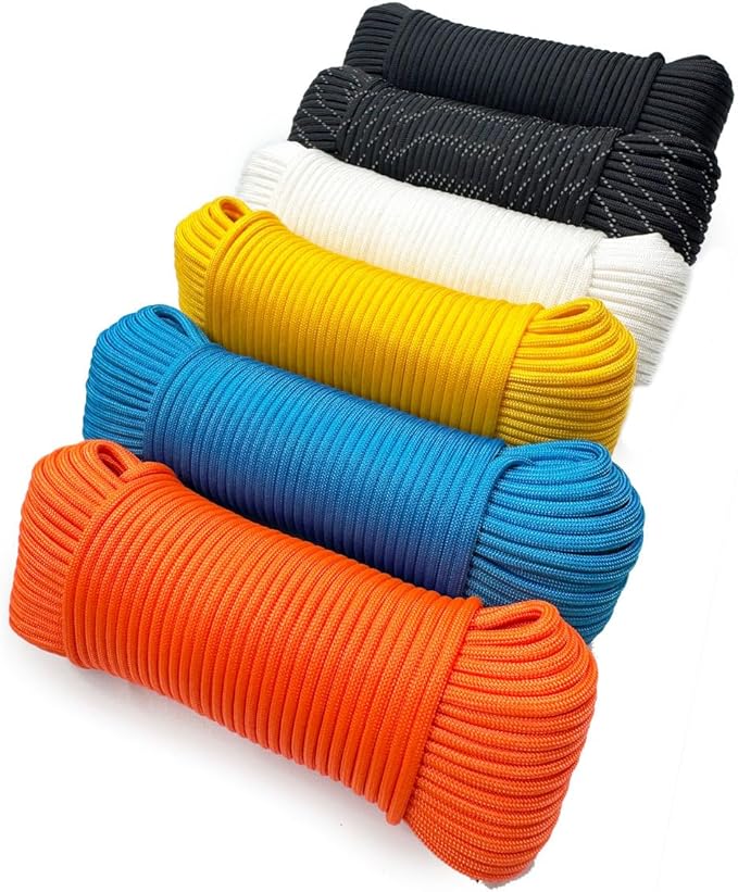 High Tensile Paracord Type III Parachute Cord Reflective Paracord Rope Tactical Paracord for Camping, Survival, Gear Repair & DIY, Yellow