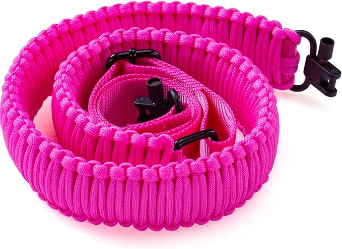 VVAAGG Two-Point Paracord Rifle Sling with Swivels, Non-Slip Gun Sling with Adjustable Length Strap