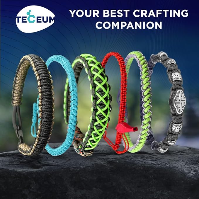 TECEUM Micro Paracord – 1.18 mm X 125 ft – Micro Utility Cord – Thin Braided Paracord Rope – Best for Crafting, DIY Projects, Fishing, Camping – Wind Chime Replacement – Survival Strong String