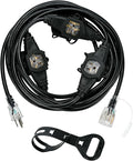 20FT 16 Gauge Multi-Outlet Outdoor Extension Cord, 4 Evenly Spaced Weatherproof Outlets, Great for Stage Backdrops, Landscape Garden Lighting, Christmas Decorations ETL