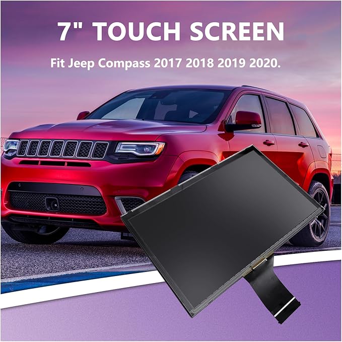 New Replacement 7" LCD Display Fit for Jeep Compass 2017-2020 TDO-WXGA0700K00033-V2 TDO-WXGA0700K00057-V1 LMB-K00057BL (7 Jeep LCD)