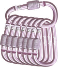 YUCHIYA 8 Pack D-Shape Carabiner Clasp with Screw Gate, 2.2 Inch Mini Keychain Clip Key Chain Buckle, Aluminum Alloy Keyrings Hook for Outdoor Hiking not for Climbing