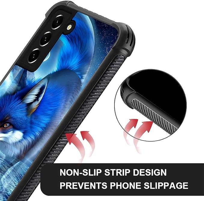 for Samsung Galaxy S22 Case, Snowy Mountain Fox Lake Pattern Graphic Design Girl Boy Soft Silicone Hard Acrylic Shock Protection for Samsung Galaxy S22