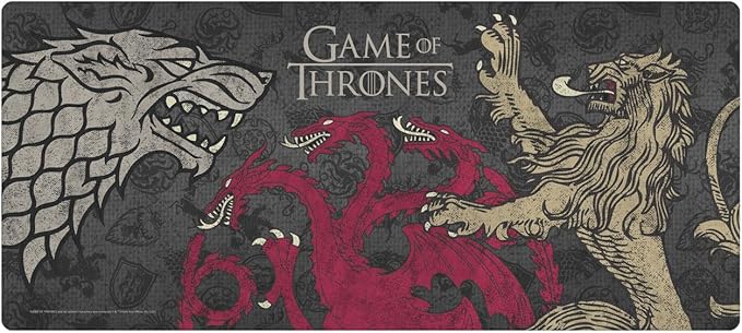 Head Case Designs Officially Licensed HBO Game of Thrones Stark, Targaryen, Lannister Graphic Art 37.4 x 15.75 x 0.16 inches (900 x 400 mm) - XL Gaming Office Desk PC Keyboard Mouse Mat Pad