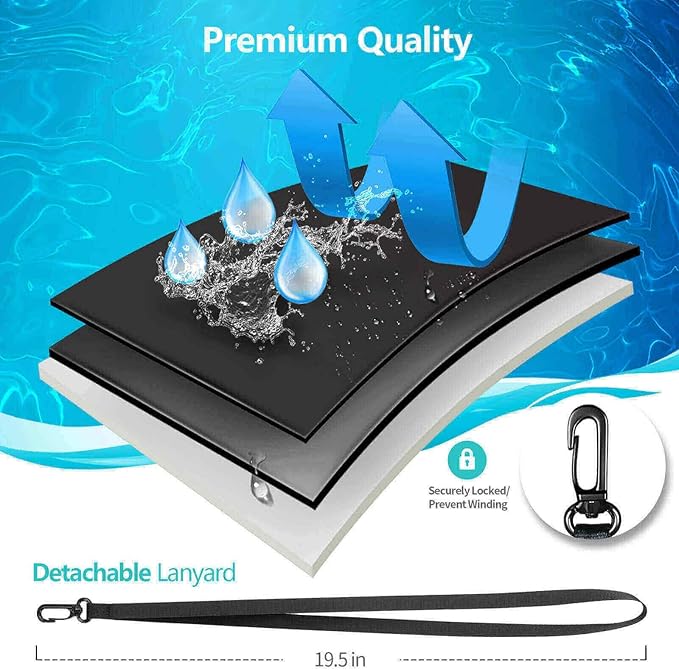 4 Pack 8.5“ Waterproof Cell Phone Pouch - Underwater Dry Bag Case Lanyard -Water Proof Clear Holder Protector for iPhone 17 16 Pro Max Plus Air Samsung Galaxy S25 Ultra Note for Beach Swimming