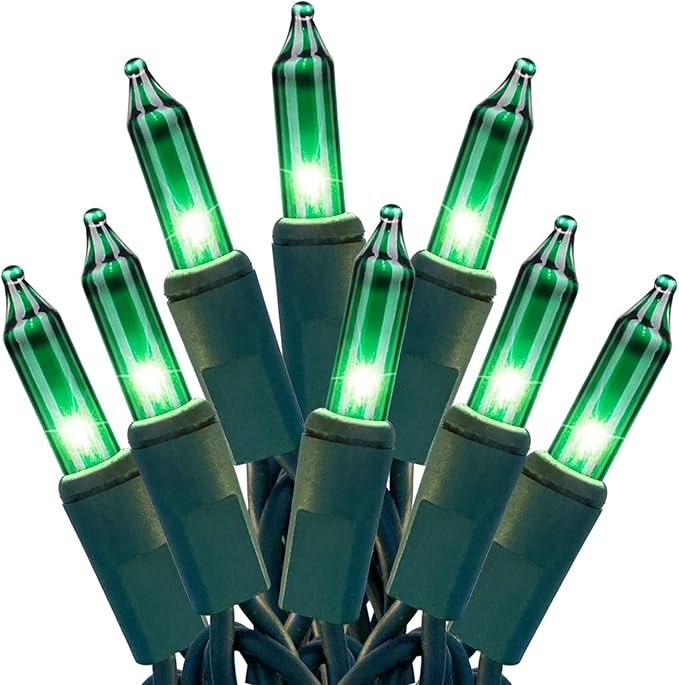 HISHINY Green String Lights 100 Count Mini St. Patrick's Day Decorations Lights with Green Wire for Outdoor Christmas Decorations Indoor Decor,UL Certified (21feet)