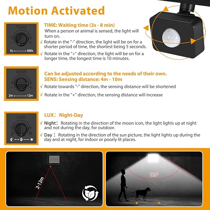 YANYCN 2 Pack 100W LED Motion Sensor Flood Light,Dusk to Dawn,IP66 Waterproof, 11800 Lumens, 5000K Daylight White, Super Bright Security Light for Garage, Front Porch, Barn