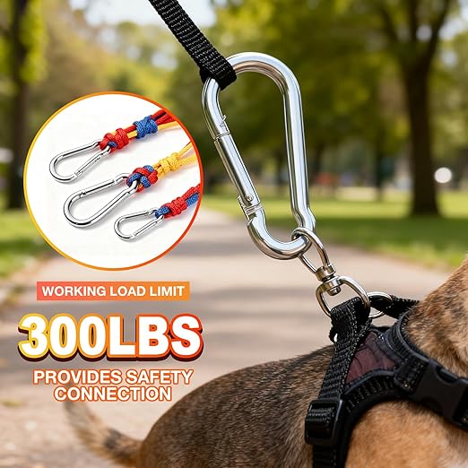120Pack M6 Spring Snap Hooks Carabiner, 1/4" Heavy Duty Carabiner Clips Chain Quick Links Spring Safety Hook Connector for Dog Leash Backpack Hiking Fishing Bag Outdoor Travel