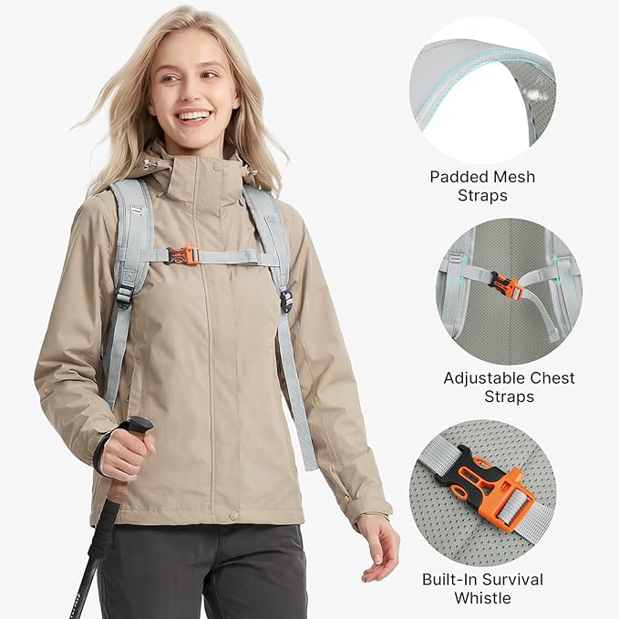 G4Free 10L Small Backpack for Women Men Lightweight Mini Travel Backpacks Hiking Casual Daypack, Light Gray