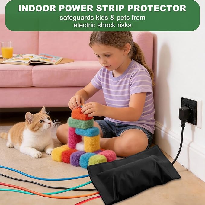 (Canvas Fabric,Not Plastic) Outdoor Electrical Box Waterproof Covers,3-Side Velcro Closed,Weatherproof Outside Extension Cords,Plug,Surge,Outlet and Power Strips Protectors,19.7x12 Inch-ClawsCover