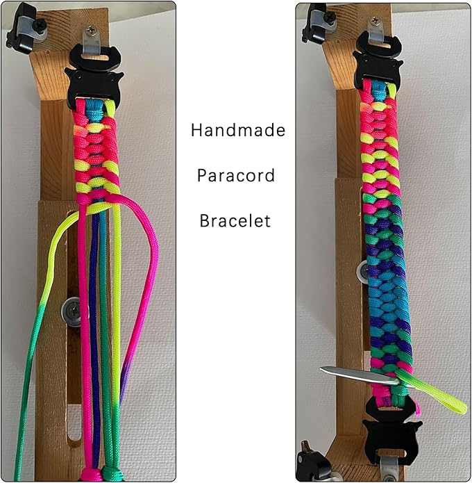 Parachute Cord Bracelets Trilobite Weaved Paracord Bracelet with Side Release Buckle 8.7 inch Black Bracelet for Men Women 1 Set