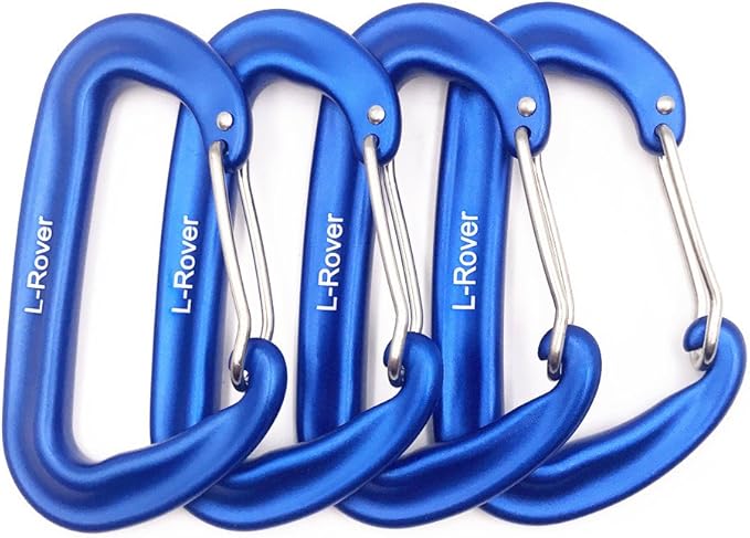 L-Rover Carabiner,12KN Lightweight Heavy Duty Carabiner Clips,Aluminium Wiregate Caribeaners for Hammocks,Camping, Key Chains, Outdoor and Gym etc,Hiking & Utility