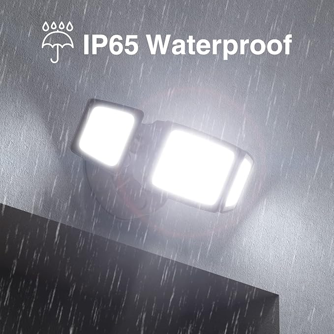 Onforu 70W LED Dusk to Dawn Flood Lights, 7000LM Brown Exterior Security Outdoor Lighting,IP65 Waterproof Outdoor 3 Adjustable Heads Photocell Light Fixture,6500K Floodlight for Garage,Patio,Yard