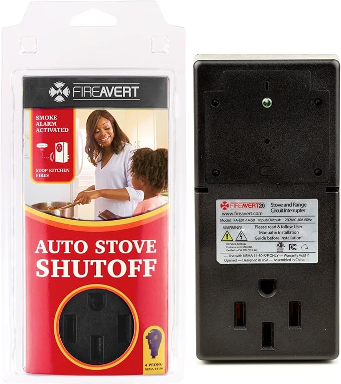 FireAvert - Electric Auto Stove Shut-Off Safety Device (3 or 4 Prong) - As Seen On Shark Tank (4-Prong)