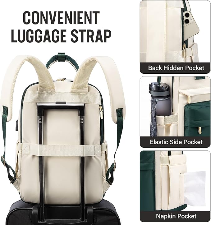 LOVEVOOK Laptop Backpack for Women 15.6 Inch Laptop Bag with USB Port, Fashion Waterproof Backpacks Teacher Nurse Stylish Travel Bags Vintage Daypacks for College Work