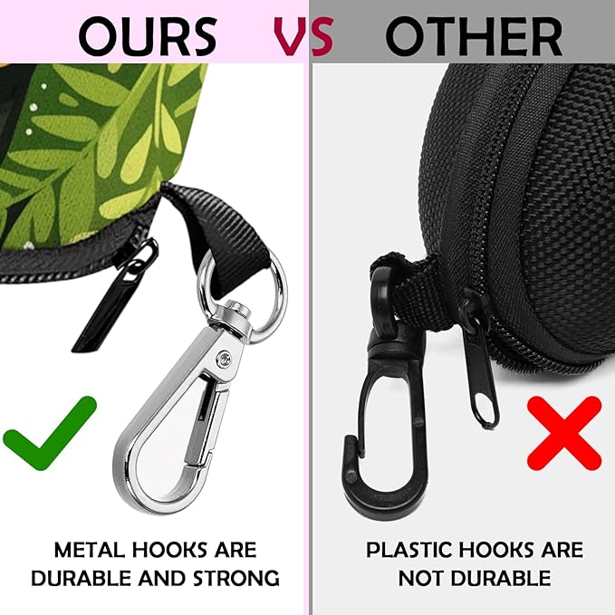 Glasses Case Sunglasses Eyeglass Soft Case Zipper Light Neoprene Pouch with Metal Belt Clip Aesthetic Cute Women Men