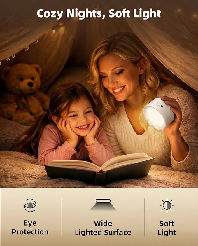 LED Wall Mounted Lights, Rechargeable Wall Sconces Lamp, 3 Color Temps & Remote and Touch, 360° Rotation Dimmable Cordless Wall Light for Study Bedroom Reading Bedside(White, 2 Pack)