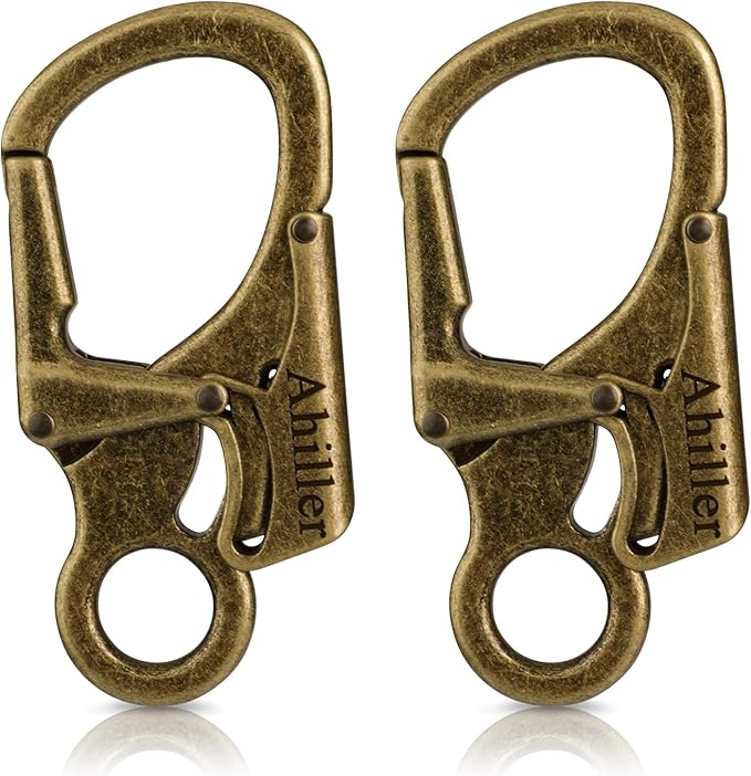 Ahiller Carabiner Clip, Double Anti-Misopening Locking Design, 3" Zinc Alloy Heavy Keychain for Outdoor Camping Hiking, Key Ring Clip