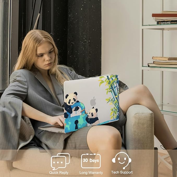 Case for New MacBook Pro 15 inch 2019 2018 2017 2016 Release (Model A1990 A1707),Anti-Fingerprint Hardshell Protective Case Cover & Keyboard Cover for Pro 15.3",Cute Panda