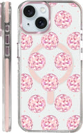 Case for iPhone 14 Plus/15 Plus,[Compatible with MagSafe],Disco Balls Pink Phone Case Design，for Women Girls Magnetic Clear Cover - Slim, Sleek, & Shockproof Protection