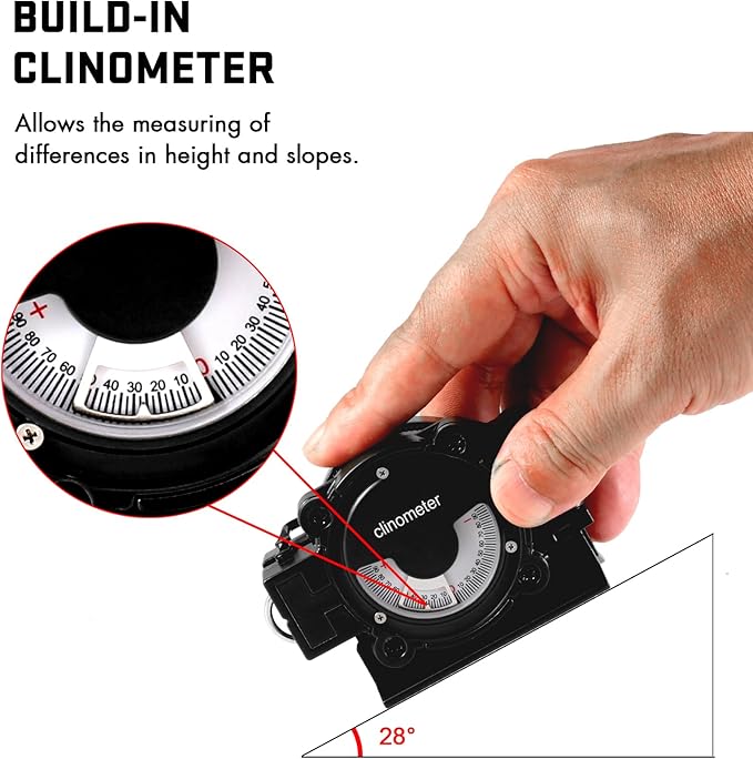 Eyeskey Multifunctional Military Sighting Navigation Compass Impact Resistant & Waterproof Compass for Hiking, Camping