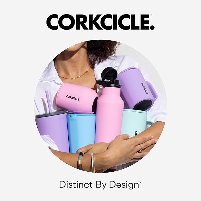 Corkcicle Go Cup XL - Leak-Proof Travel Tumbler - Triple Insulated Stainless Steel Water Bottle - Easy-Carry Handle - Summer Drinkware Gift - Keeps Drinks Ice Cold - 30 oz - Thyme