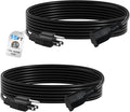 BN-LINK 15ft Indoor Outdoor Extension Cord 16/3 SJTW, 2 Pack, 3-Prong, Weather Resistant & Flame Retardant, Grounded Power Cord for General Use, ETL Listed