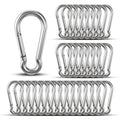 Small Carabiner Clip Hooks, 32pcs 2.36 inch Carabiners Heavy Duty, Galvanized Iron Spring Snap Hook Fits Camping Hiking, Metal Clips for Keychain Keys Rings
