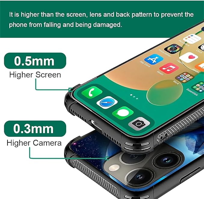 for iPhone 13 Pro Max Case, Snowy Mountain Fox Lake Pattern Graphic Design Girl Boy Soft Silicone Hard Acrylic Shock Protection for iPhone 13 Pro Max