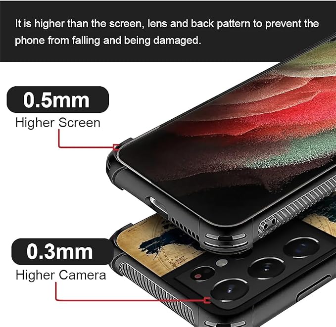 for Samsung Galaxy S21 Ultra Case, Brown World Map Pattern Graphic Design Girl Boy Soft Silicone Hard Acrylic Shock Protection for Samsung Galaxy S21 Ultra