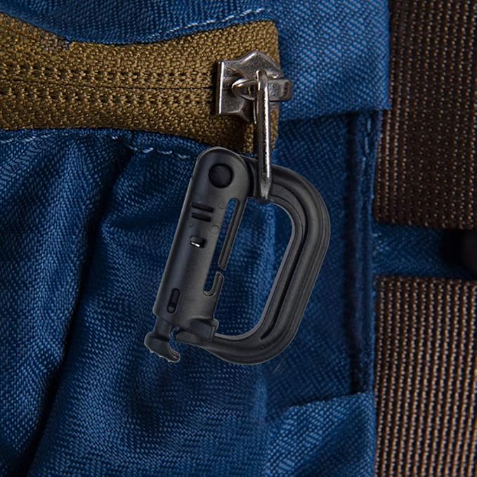 Topbuti 18 pcs Multipurpose Grimlock D-Ring Locking Molle Clips Hanging Hook for Webbing Strap Molle Bag Tactical Backpack