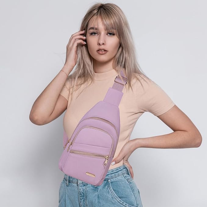 Banelu Crossbody Sling Backpack Sling Bag for Women, Small Chest Bag Daypack Fanny Pack Cross Body Bag for Hiking Traveling Outdoors