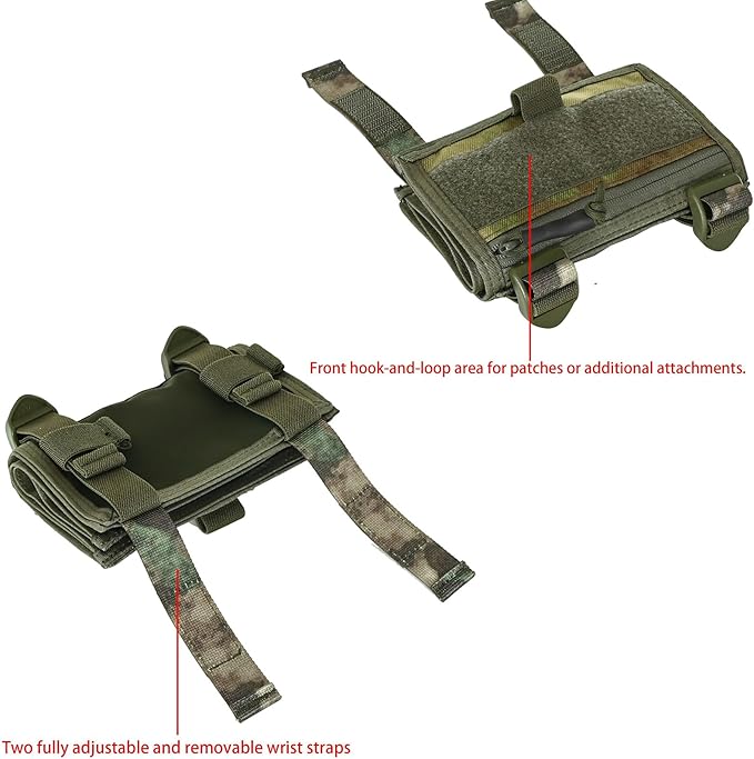 Tactical Arm Sleeve Map Pouch Case Documets Holder Wrist Case Wrist Map Holder QB Wristband Map Case Military Arm PouchTactical USA Flag Patch