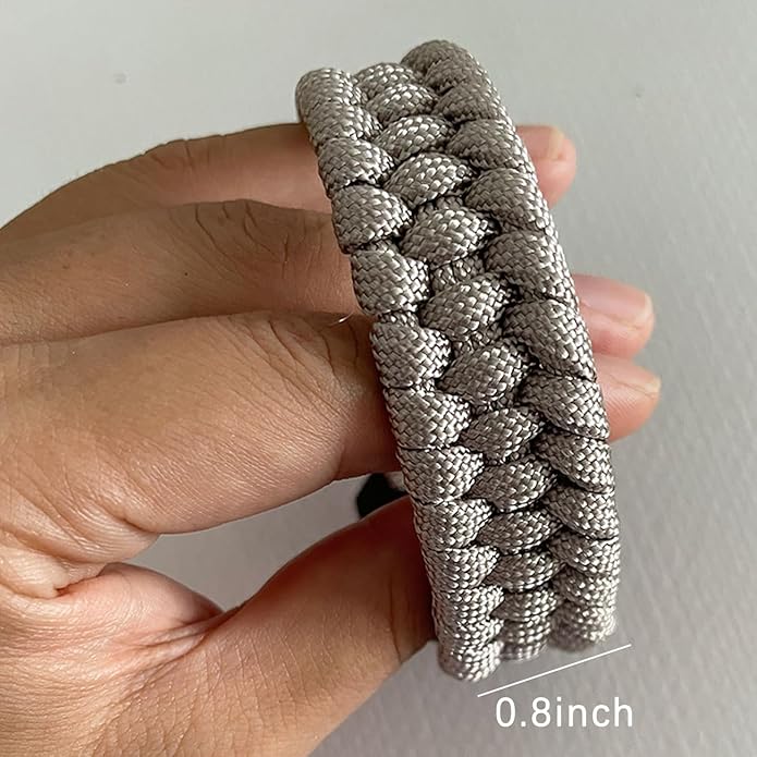 Parachute Cord Bracelets Trilobite Weaved Paracord Bracelet with Side Release Buckle 8.7 inch Black Bracelet for Men Women 1 Set