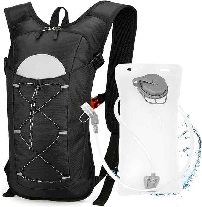 Hydration Backpack with 2L Water Bladder – Lightweight & Durable for Running, Hiking, Biking – Adjustable Fit for Men, Women, Youth