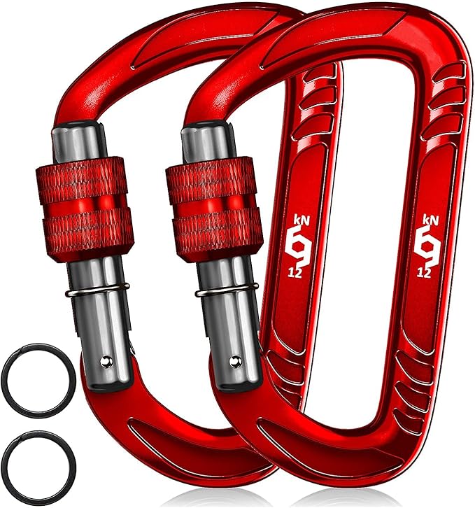 Rhino Produxs 12kN (2697 lbs) Heavy Duty Carabiner Clips, for Securing Pets, Outdoor, Camping, Hiking, Hammock, Dog Leash Harness, Keychains