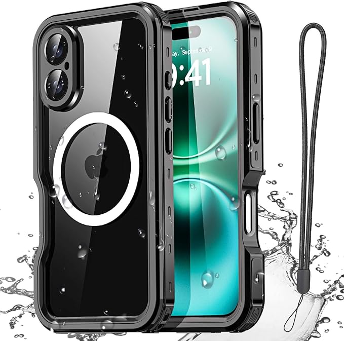 AICase Waterproof Case for iPhone 16(6.1") with MagSafe Snowproof,Dustproof and Shockproof,IP68 Certified Real 360 Full Body Protection Fully Sealed Underwater Cover for iphone16 2024