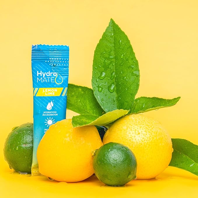 HydroMATE Electrolyte Powder Lemon Lime Hydration Packets Low Sugar 30 Count