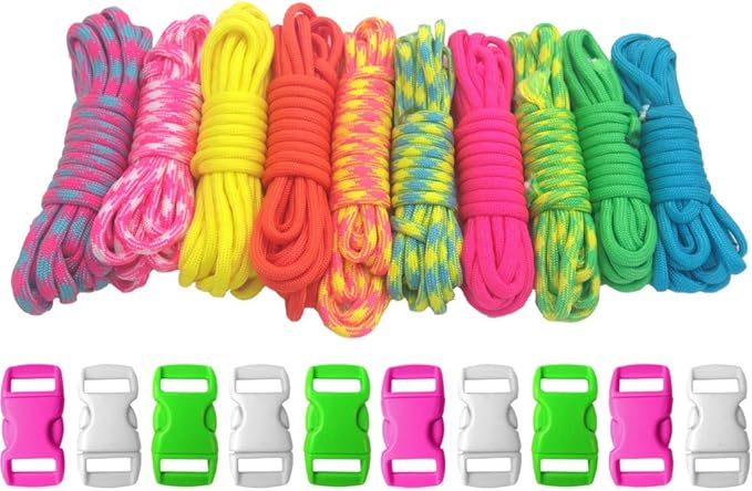 Paracord Planet 550lb Type III Paracord Combo Crafting Kits with Buckles