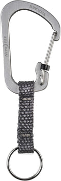 Nite Ize SlideLock Key Ring, Aluminum Locking Carabiner Key Chain with Webbing, Stainless Steel