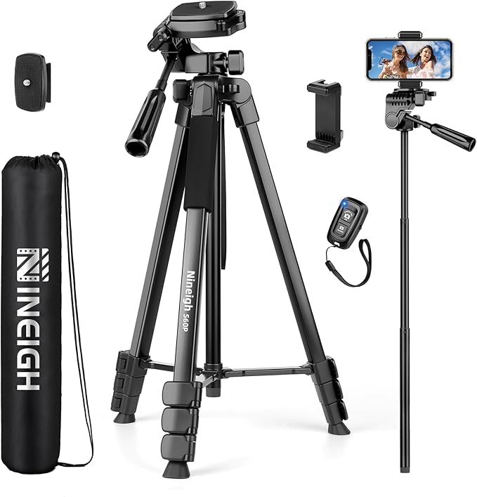 Phone Tripod, 83” Cell Phone Tripod for iPhone, Tall Tripods Selfie Stick with Remote Extendable Phone Holder Stand for Camera Photo Video Recording