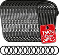 Carabiner Clip - Heavy Duty Carabiners 800lbs-13KN (2922 lbs) Carabeaner D Ring Shape,Key Chain Clip Hook,Keychain Clip,Multipurpose for Camping, Hiking,Backpacking or Other Outdoor Activities.