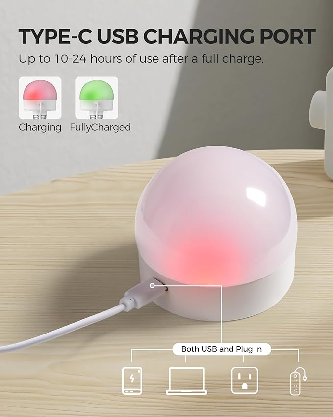 Rechargeable Light Bulbs with Remote Control 2 Packs, Battery Operated Light Bulbs with Timer & 3 Color Temperature, Detachable Wireless LED Bulb for Lamp, E26 Base, Non-Hardwired, W01YBP206