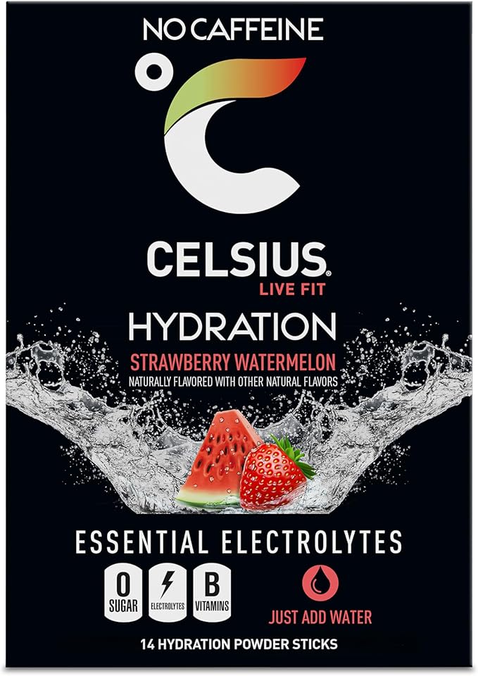 CELSIUS Hydration™ Strawberry Watermelon, Sugar Free Electrolyte Hydration Drink Mix (Pack of 14)
