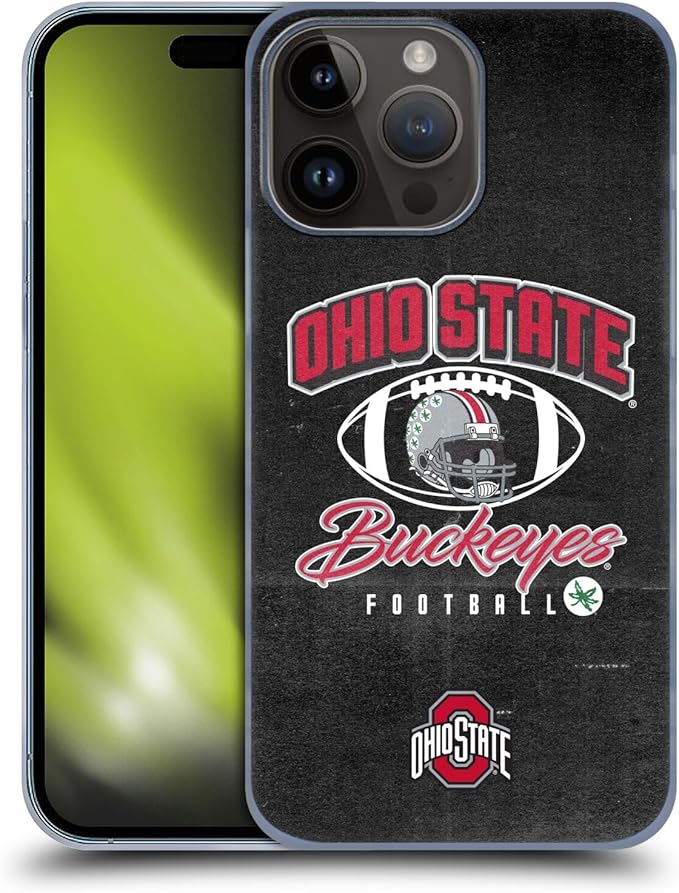 Head Case Designs Officially Licensed Ohio State University Vintage Football Graphics Hard Back Case Compatible with Apple iPhone 15 Pro Max
