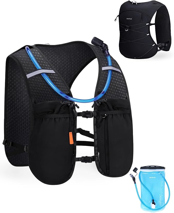 ECOHUB Running Hydration Vest Backpack, Lightweight Hydration Pack Bag Daypack for Hiking Cycling Marathon Backpack Vest for Women Men (No Bladder Included)