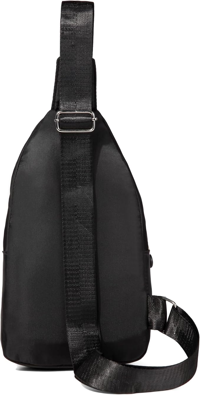 AOSTIHOT Crossbody Small Sling Backpack Sling Bag for Women, Chest Bag Daypack Crossbody for Travel Sport Running Hiking Dark Black