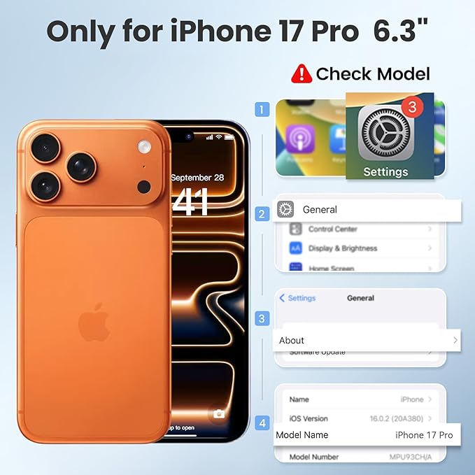 Mitywah Waterproof Case for iPhone 17 Pro, Rugged Metal Case with Built-in Screen Protector, Heavy Duty Full Body Shockproof Protective Cover 6.3 inch, Camouflage